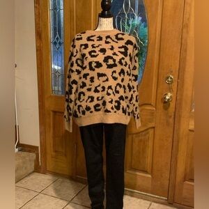 Racheal leopard print sweater size large EUC